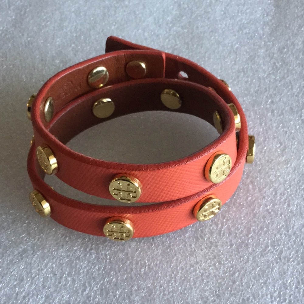 TORY BURCH ORANGE DOUBLE WRAP BRACELET
